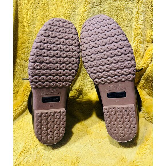 LL Bean Mens Dark Brown Leather Hunting Shoe Duck Boots 9M Vintage Outdoors rain - Picture 4 of 11